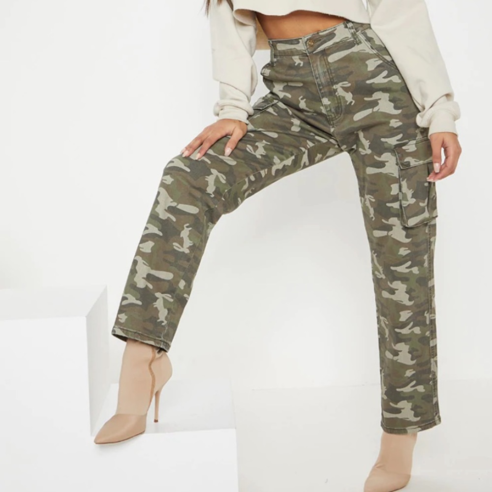 Pretty Little Thing Camo Combat Jeans